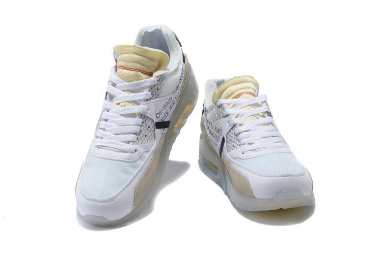 Nike Air Max 90  Off White X, белые, кожа, замша, мужские