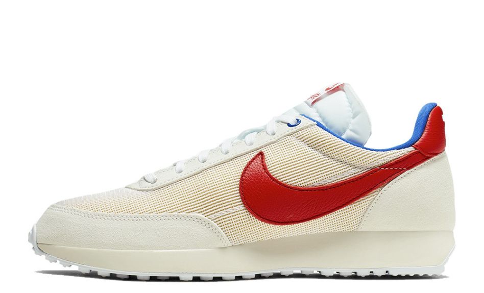 Nike Tailwind, белый с бежевым и красным, текстиль, замша, сетка, мужские