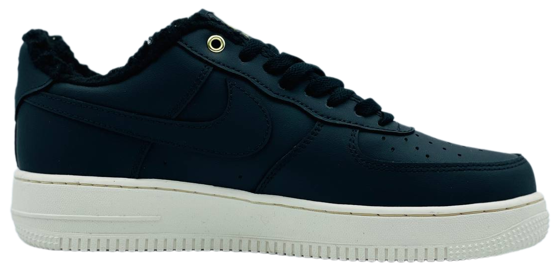 Nike  Air Force 1 Low черно-белые с мехом