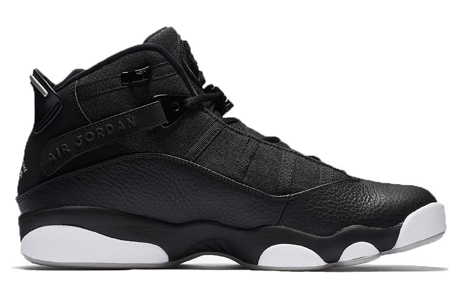 Nike Air Jordan 6 Rings Black, черные, кожа, текстиль, мужские