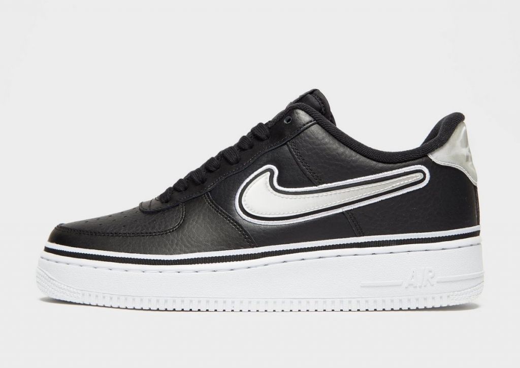 Nike Air Force 1 '07 LV8 Sport NBA Black/White, черный, белый, кожа, мужские
